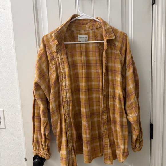 American Eagle Outfitters Tops - American Eagle Outfitters Yellow Plaid Women's Shirt